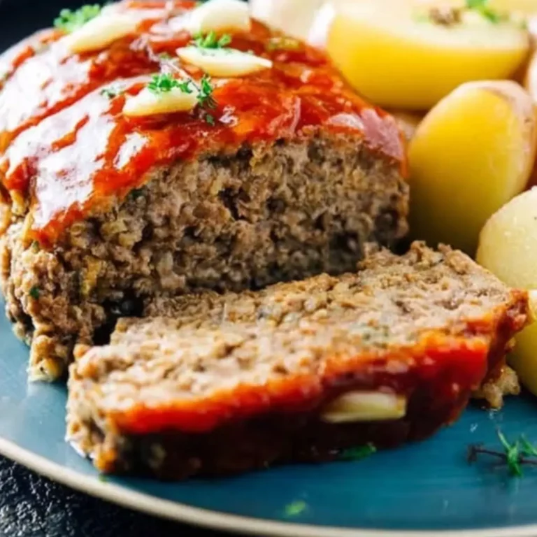 Slow Cooker Meatloaf and Potatoes with Garlic Butter