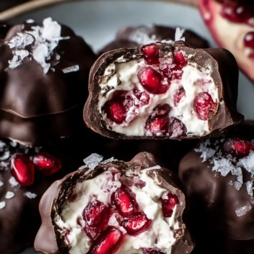 Chocolate Covered Pomegranate Yogurt Clusters