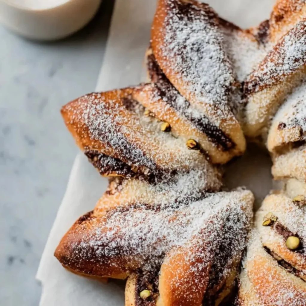 Chocolate Pistachio Christmas Star Bread