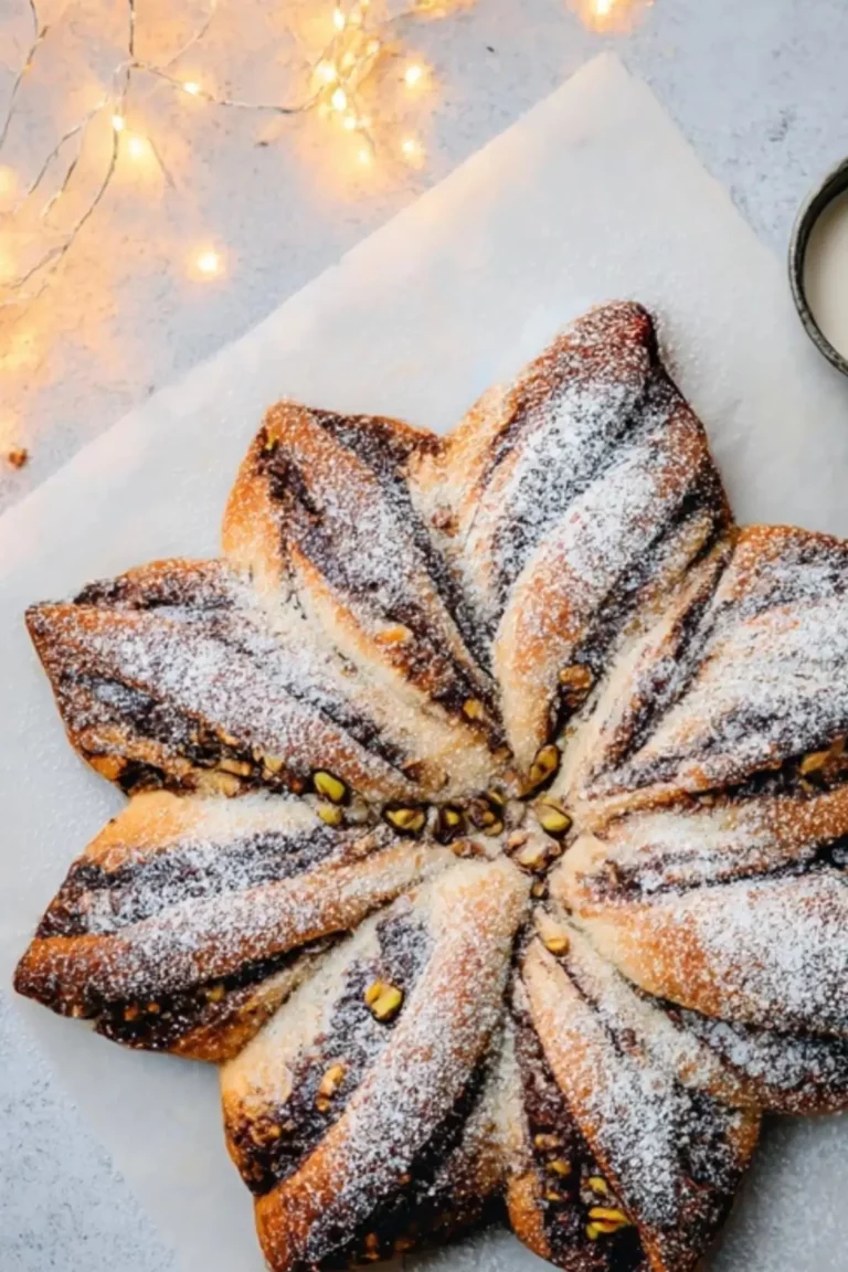 Chocolate Pistachio Christmas Star Bread