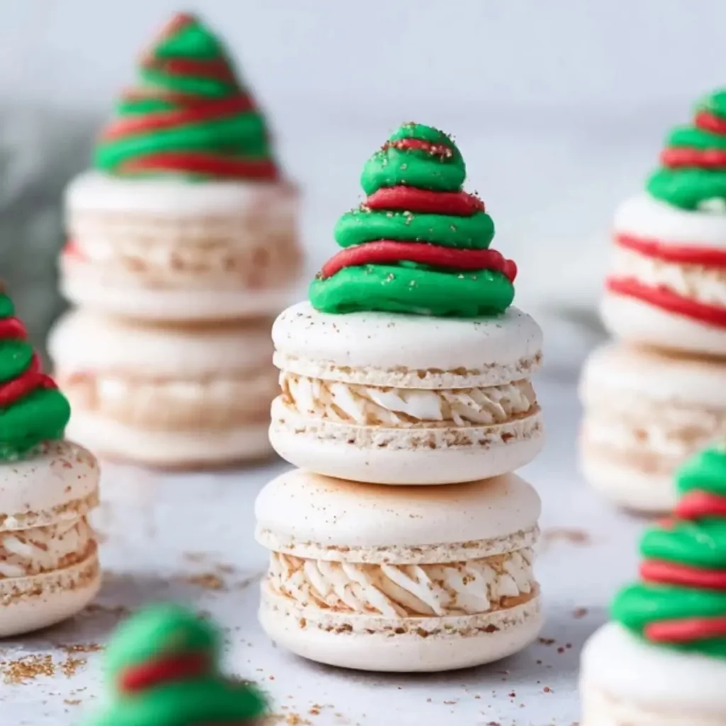 Christmas Tree Cake Macarons