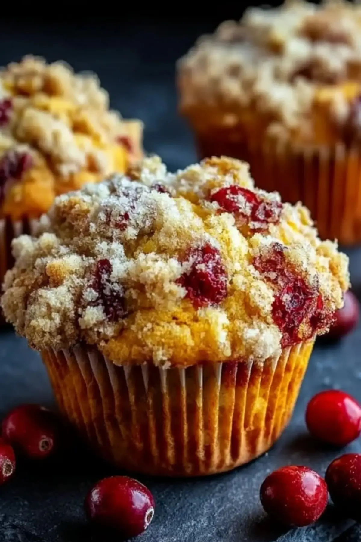 Cranberry Orange Muffins with Streusel