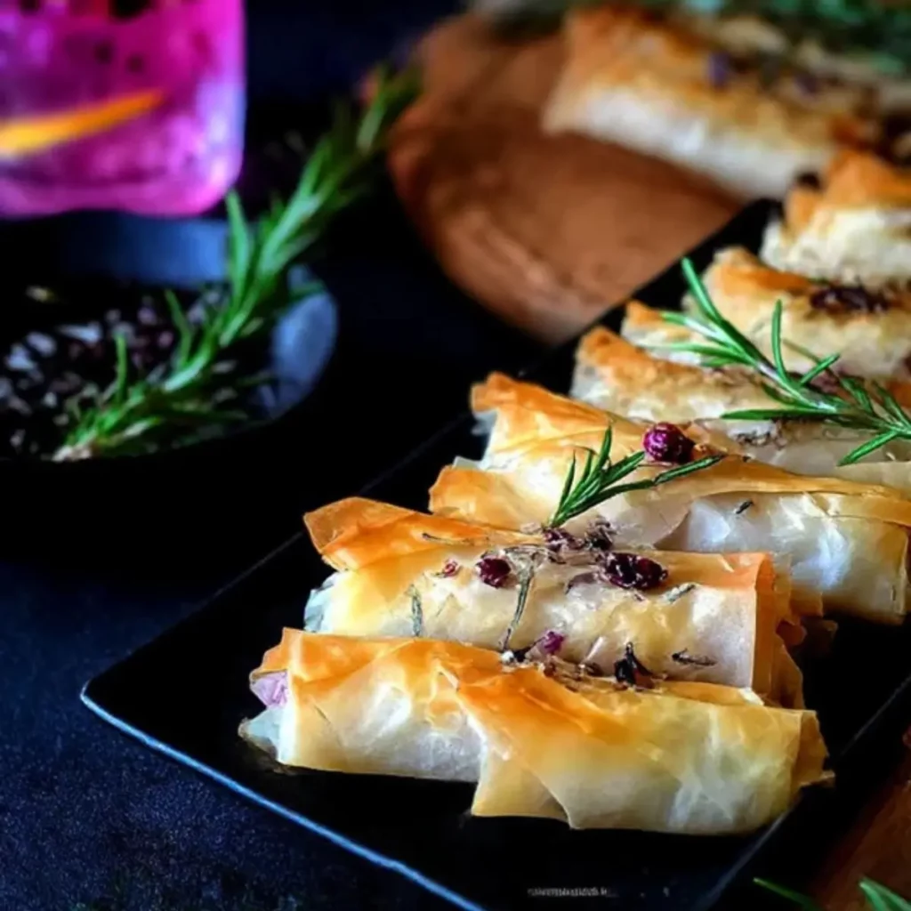 Cranberry and Brie Filo Crackers