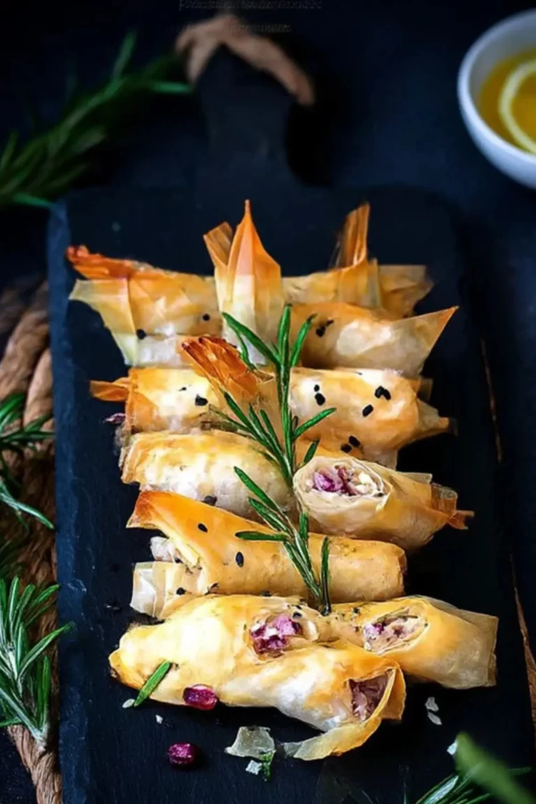 Cranberry and Brie Filo Crackers