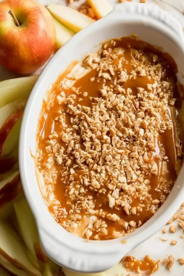 Cream Cheese Caramel Apple Dip with Toffee Bits