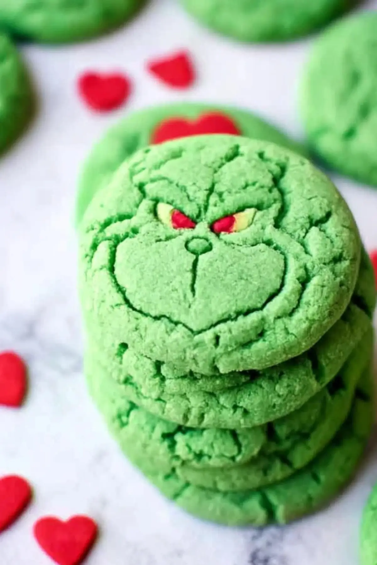 Crinkly Grinch Cookies