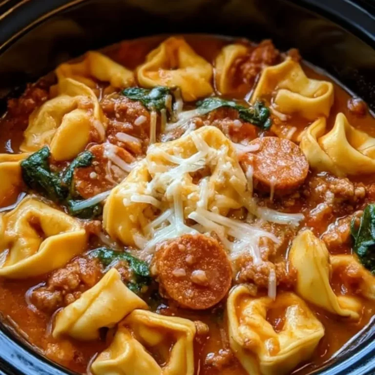 Crockpot Cheese Tortellini and Sausage