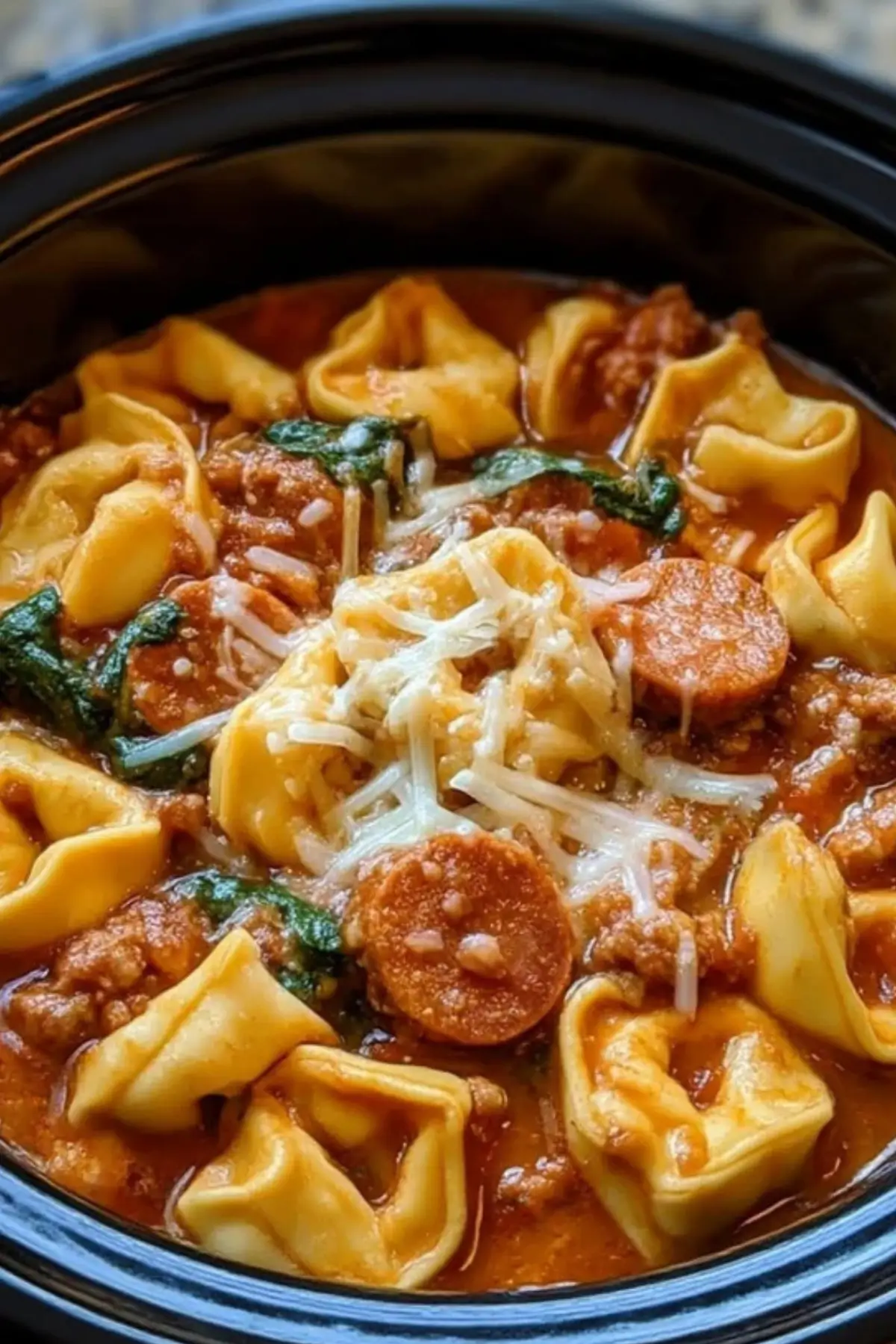 Crockpot Cheese Tortellini and Sausage – Creamy Comfort - CookBakeShare
