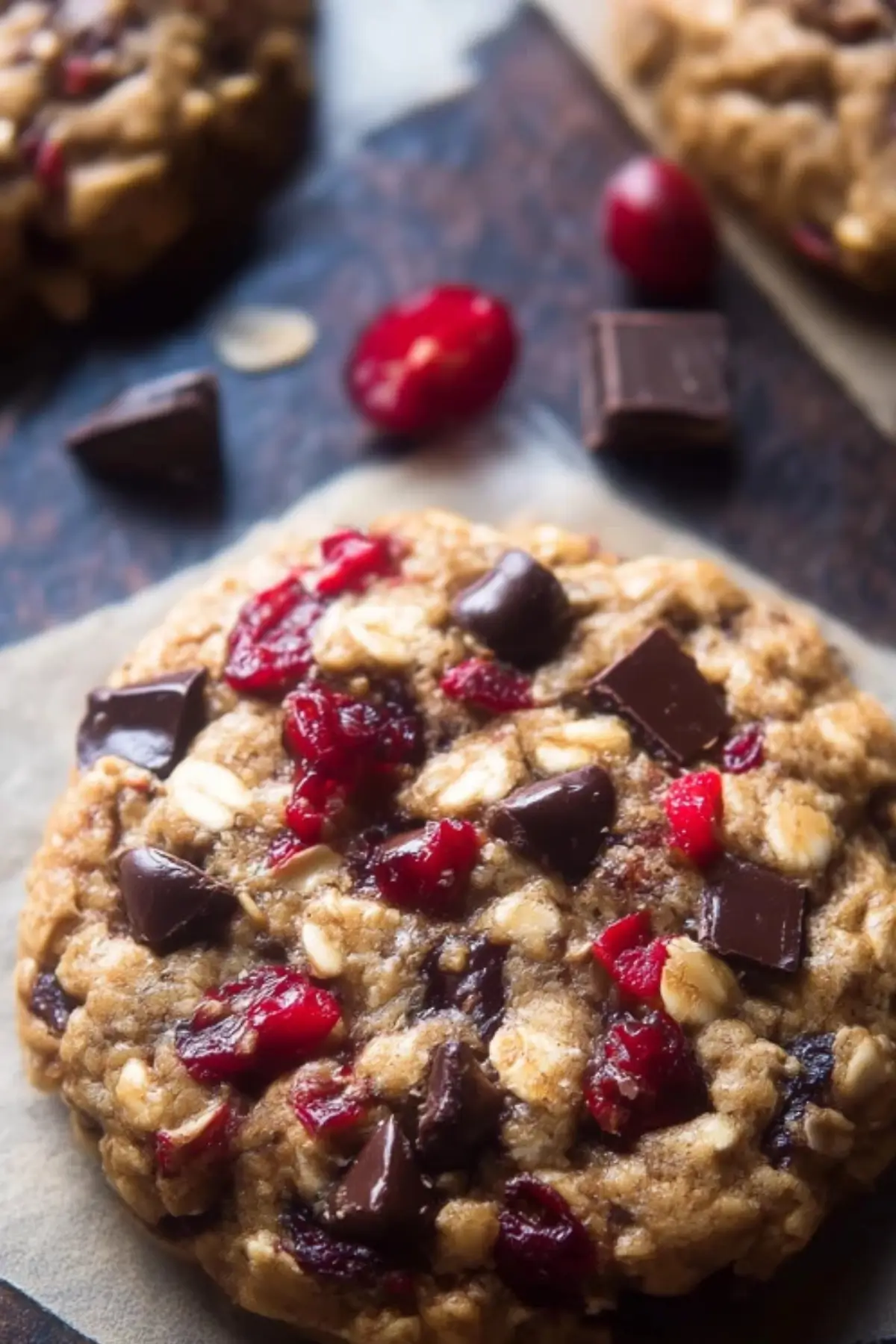 Dark Chocolate Cranberry Oatmeal Cookies
