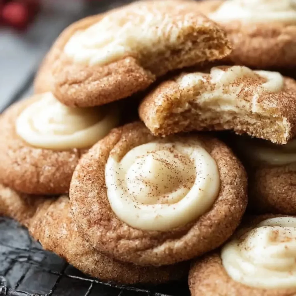 Eggnog Snickerdoodle Thumbprint Cookies