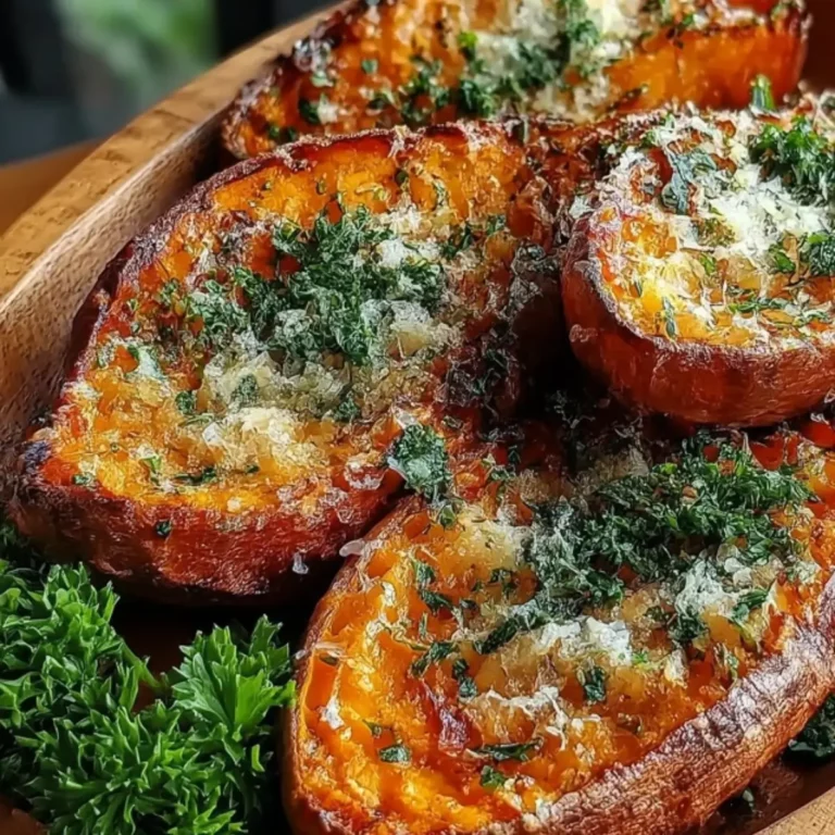 Garlic Parmesan Sweet Potato Wedges