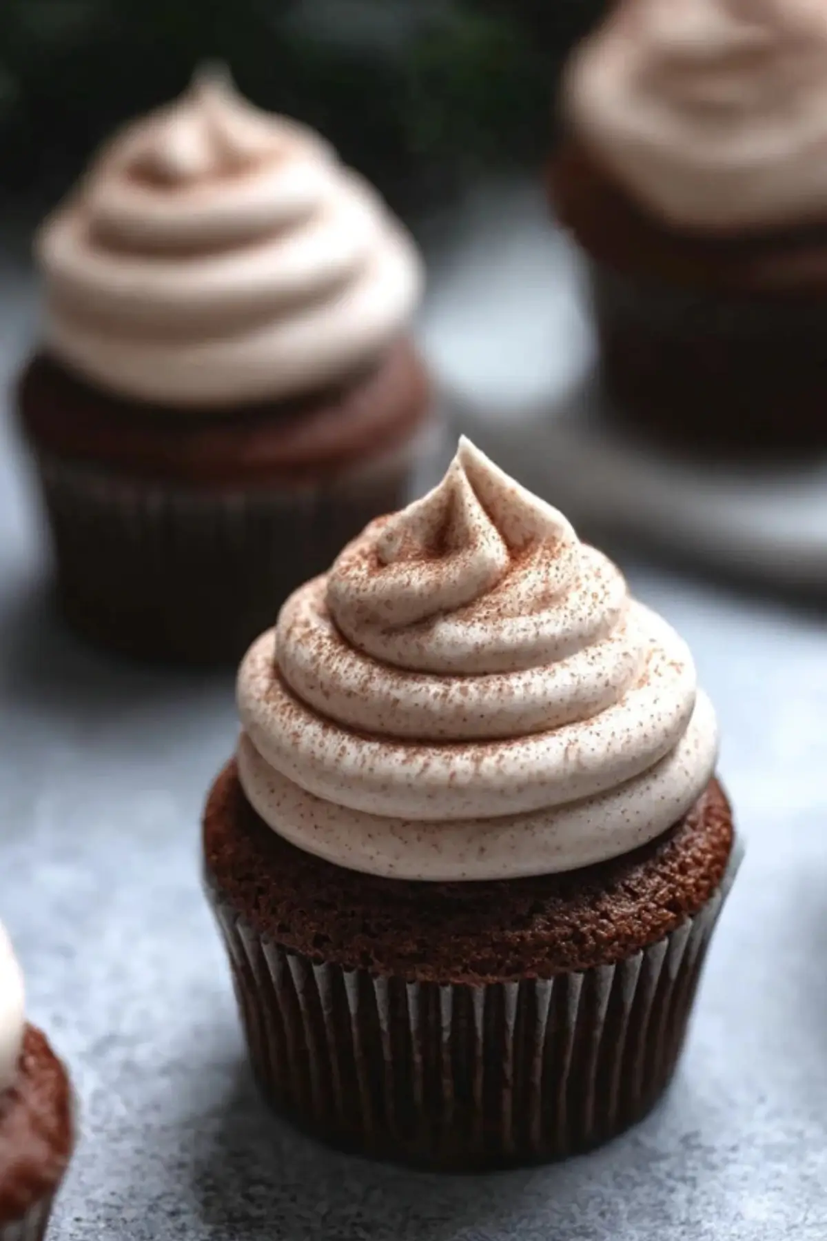 Gingerbread Cupcakes with Cinnamon Cream Cheese Frosting