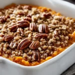 Healthy Sweet Potato Casserole with Pecan Streusel