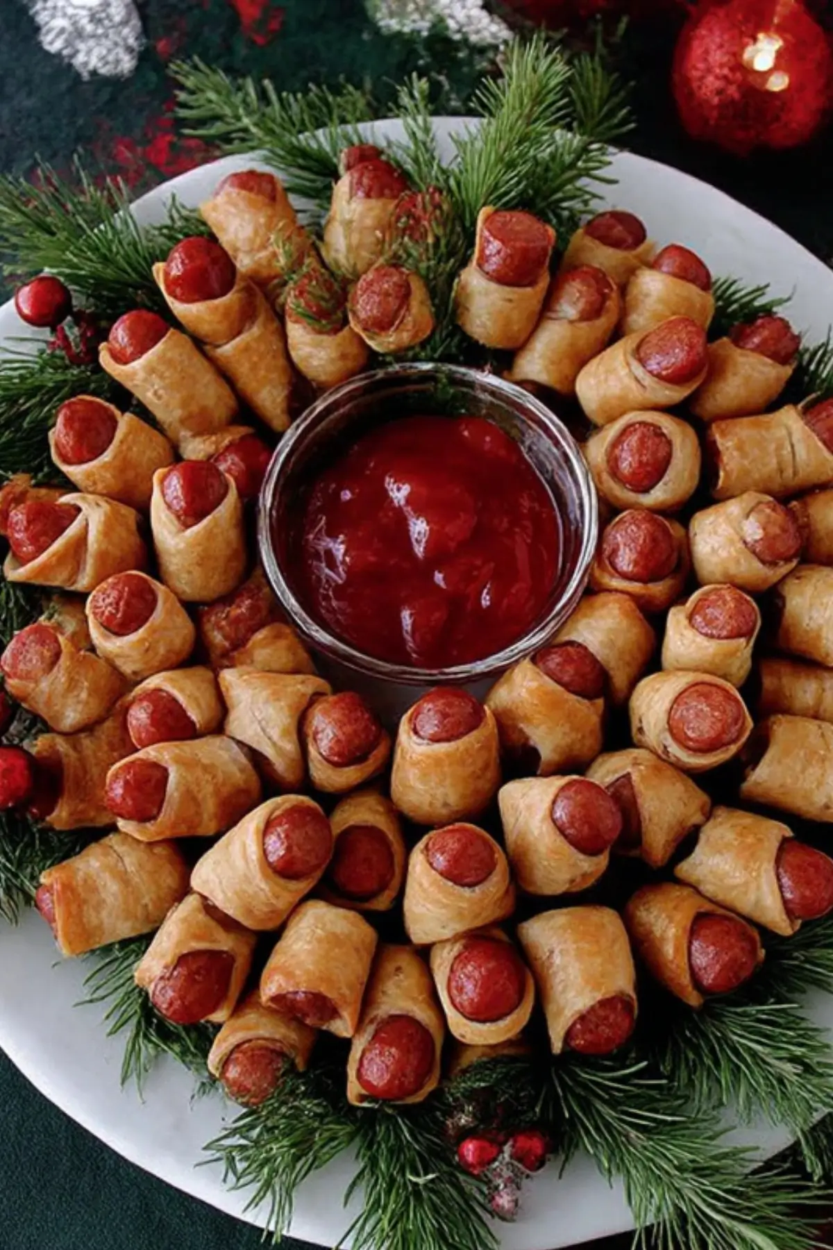 Mini sausage Christmas wreath