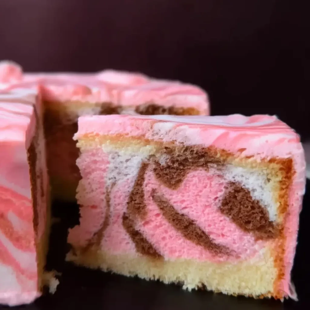 Pink marble cake