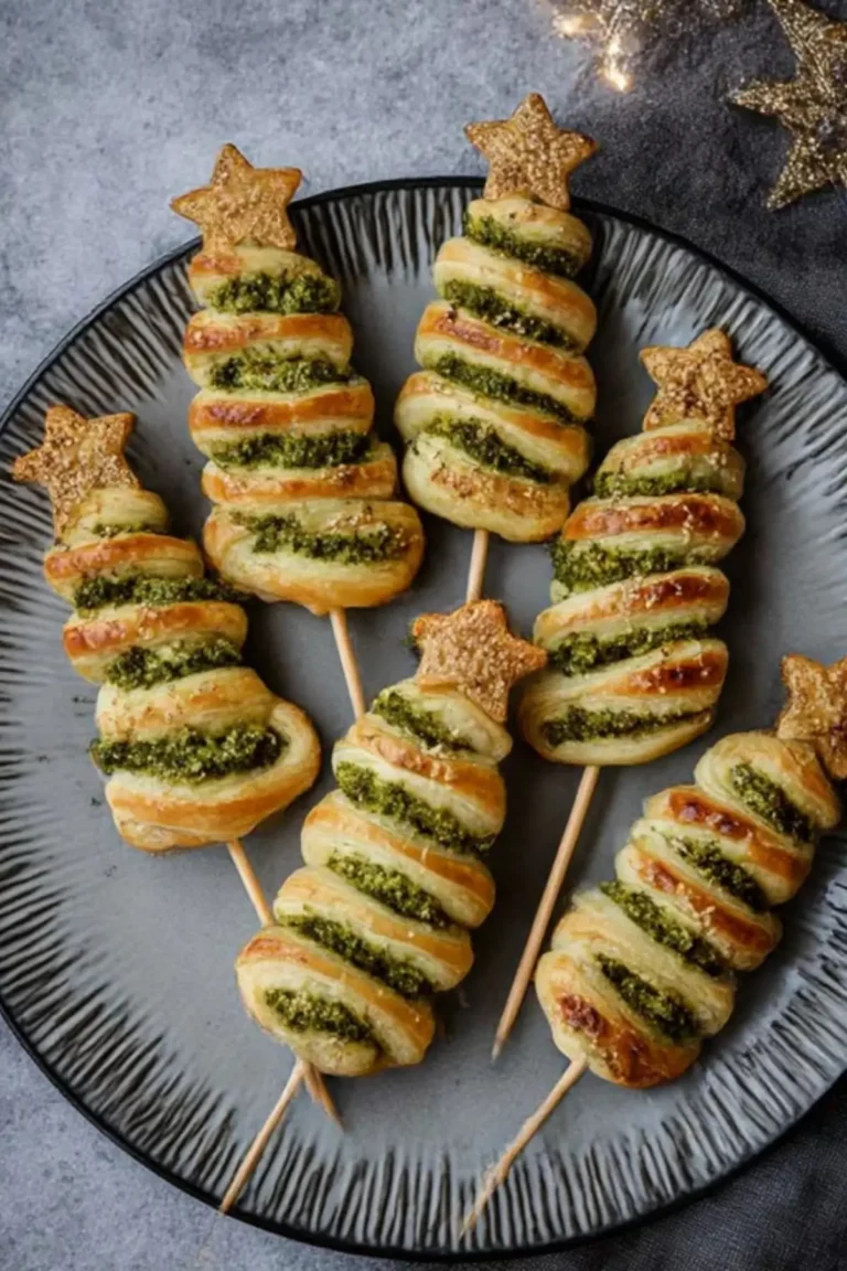 Puff Pastry Pesto Christmas Trees