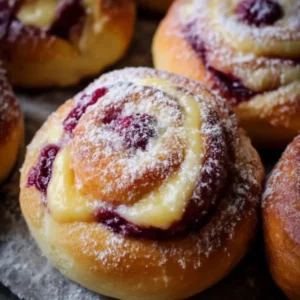 Raspberry Custard Buns