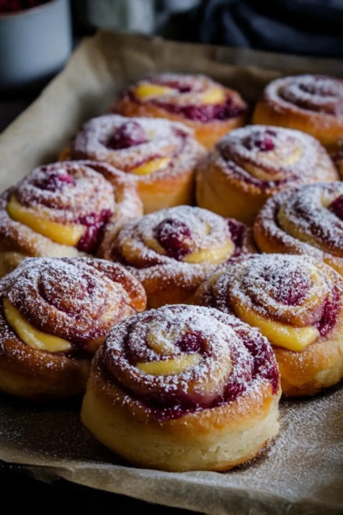 Raspberry Custard Buns