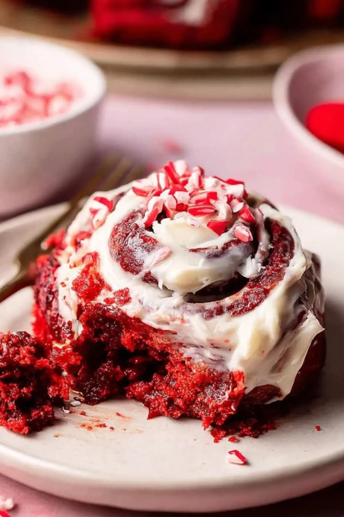 Red Velvet Cinnamon Rolls with Cream Cheese Frosting