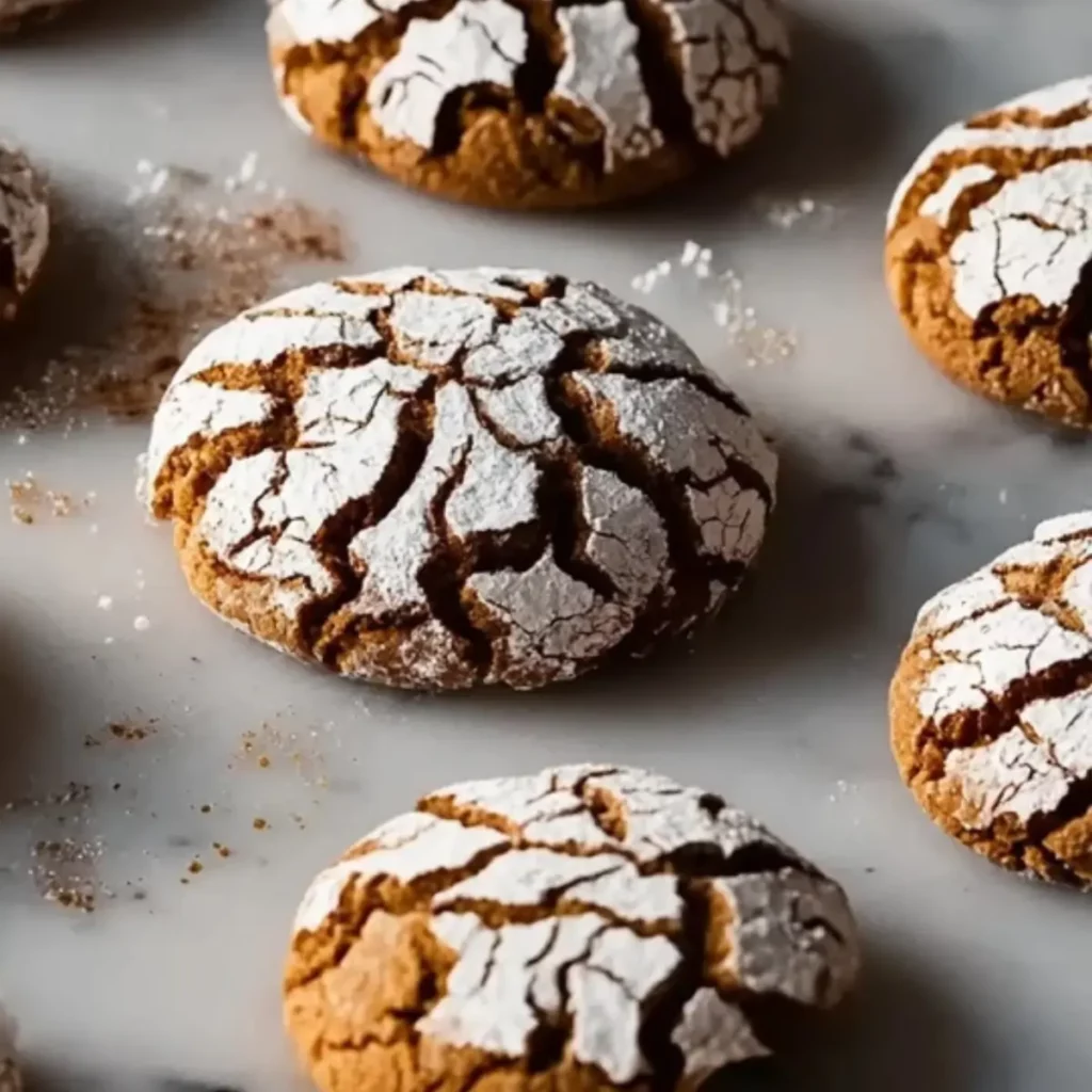 Soft and Spiced Gingerbread Crinkle Cookies