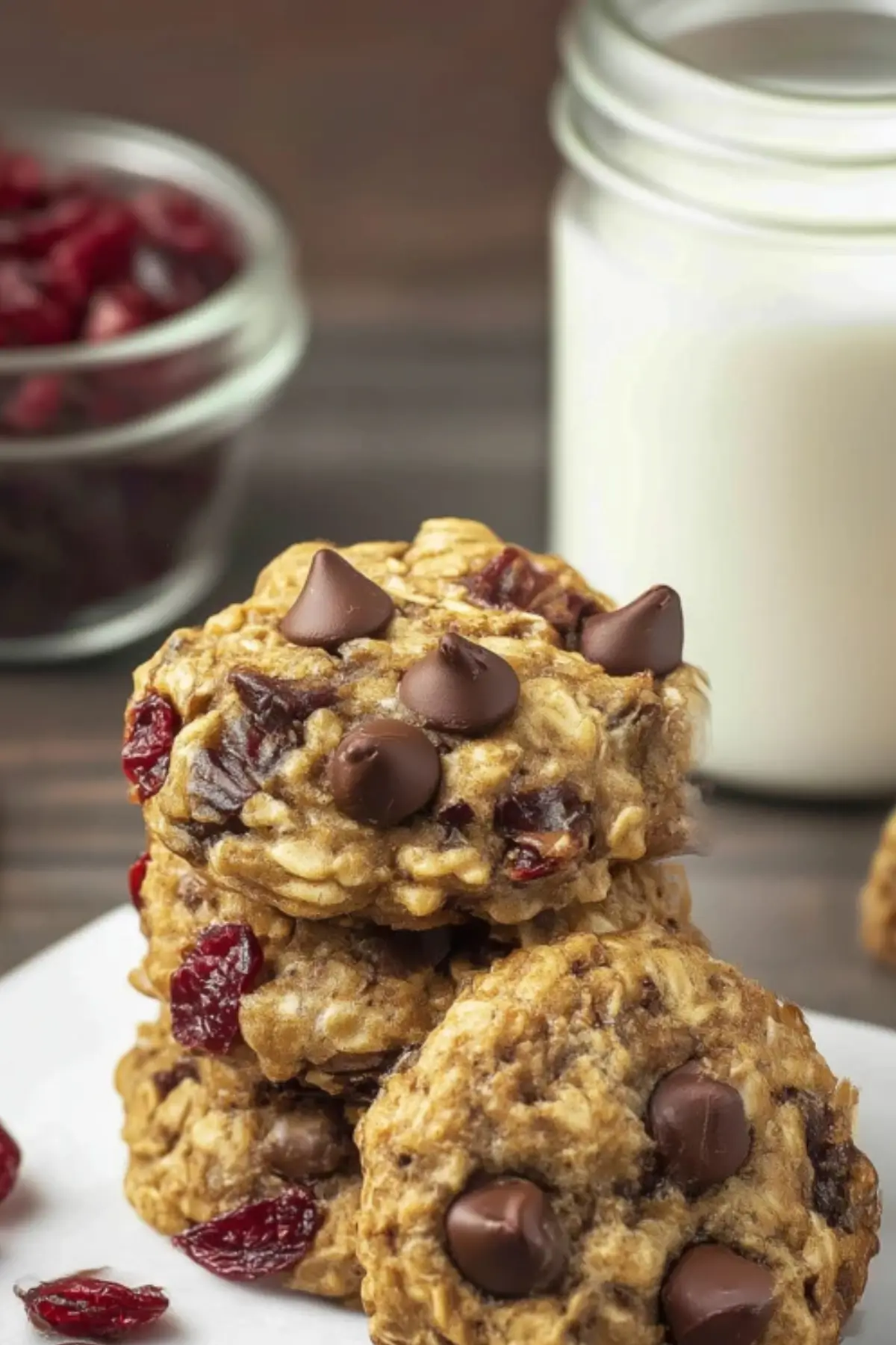 Dark Chocolate Cranberry Oatmeal Cookies