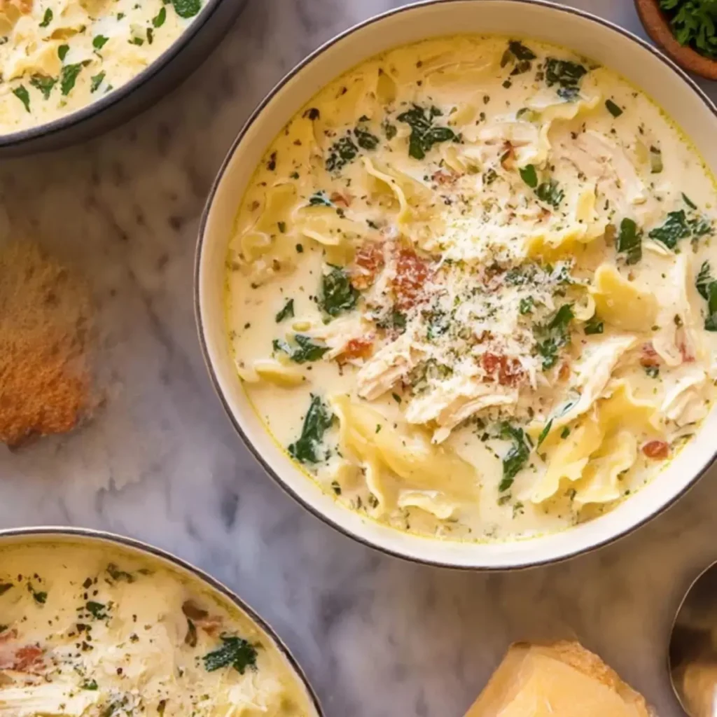 White Chicken Lasagna Soup