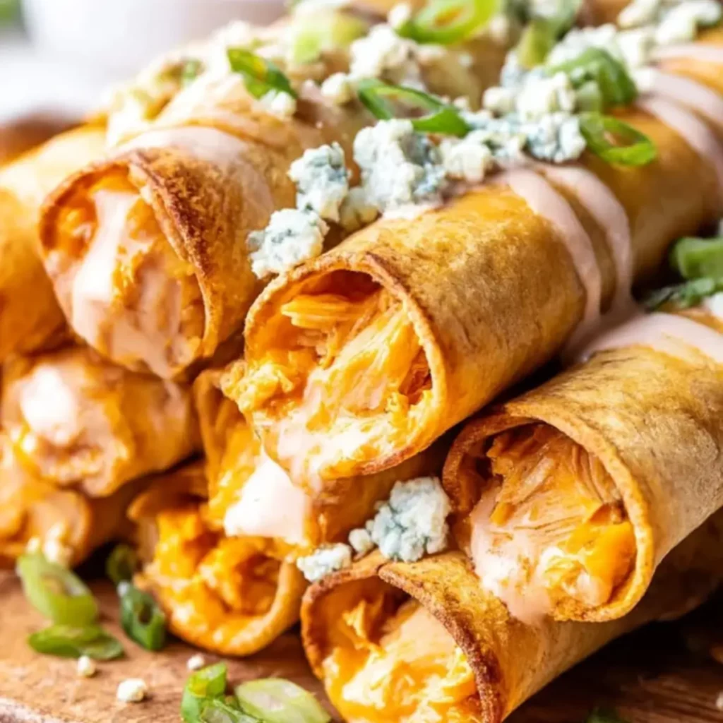 Baked Buffalo Chicken Taquitos