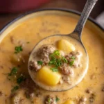 Cheesy Beef and Potato Soup