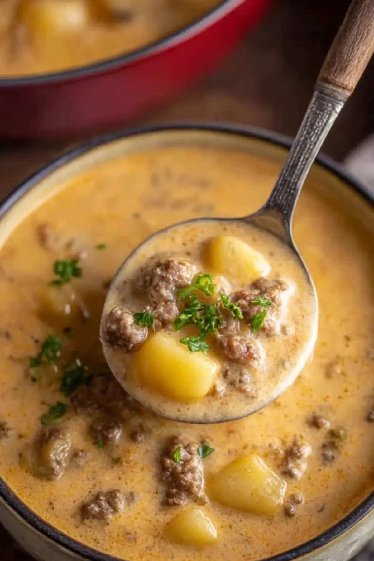 Cheesy Beef and Potato Soup