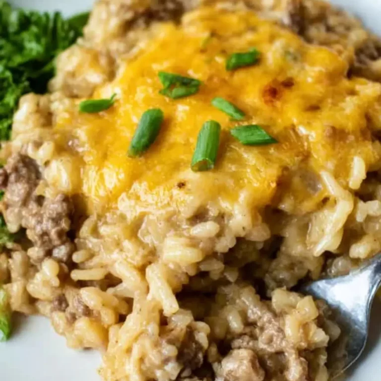 Cheesy Ground Beef and Rice Casserole