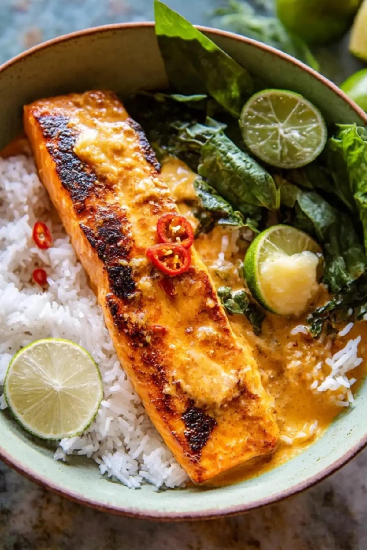 Coconut Curry Salmon with Garlic Butter