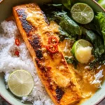 Coconut Curry Salmon with Garlic Butter