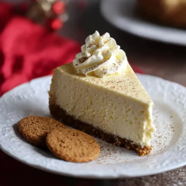 Eggnog Cheesecake with Gingersnap Crust