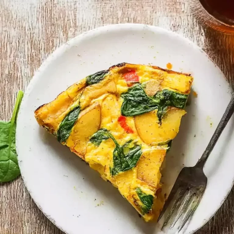 Frittata with Potatoes, Red Peppers, and Spinach