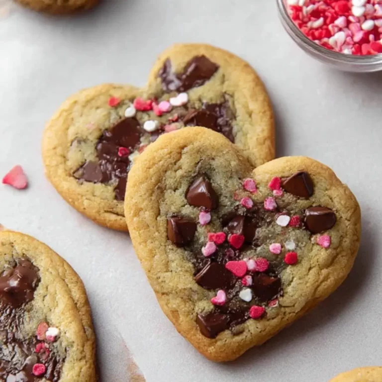 Heart Shaped Chocolate Chip Cookies