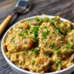 One Pan Smothered Chicken and Rice
