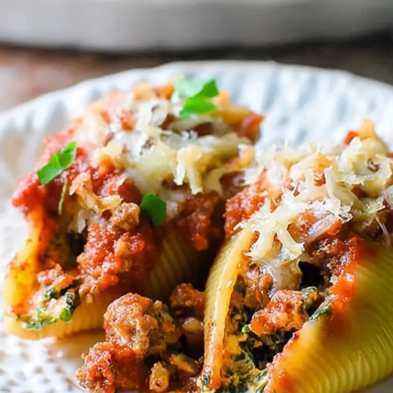 Slow Cooker Stuffed Shells with Sausage and Spinach