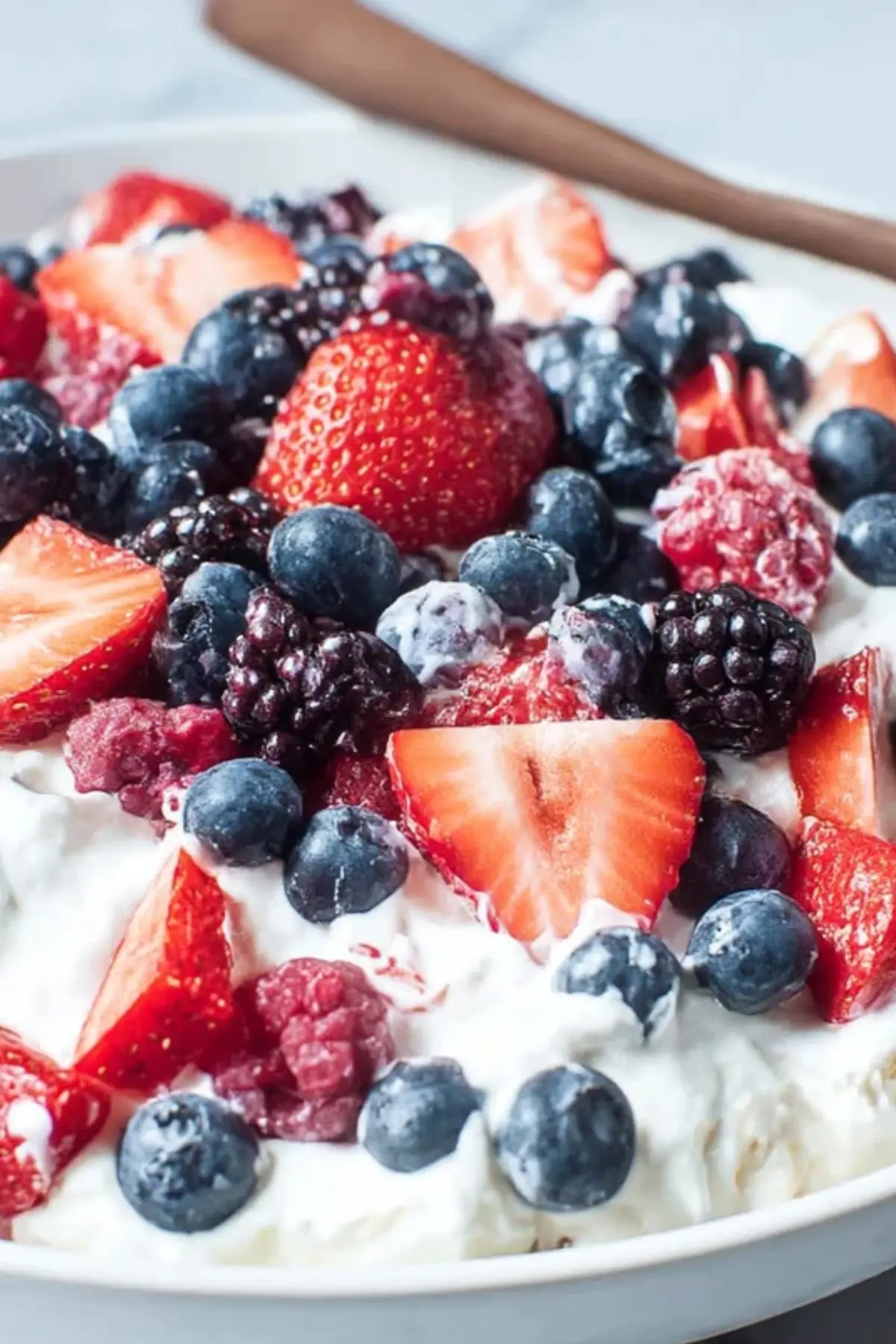 Triple Berry Cheesecake Fruit Salad