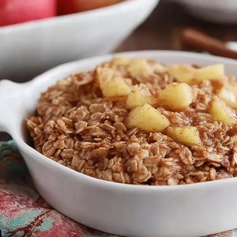 Amish Style Apple and Cinnamon Baked Oatmeal