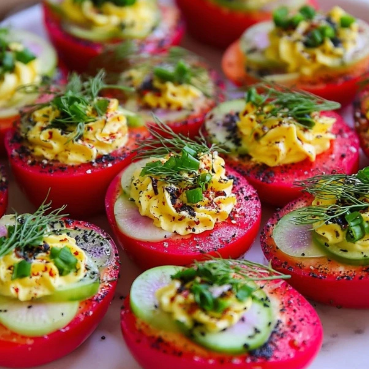 Beet Pickled Deviled Eggs