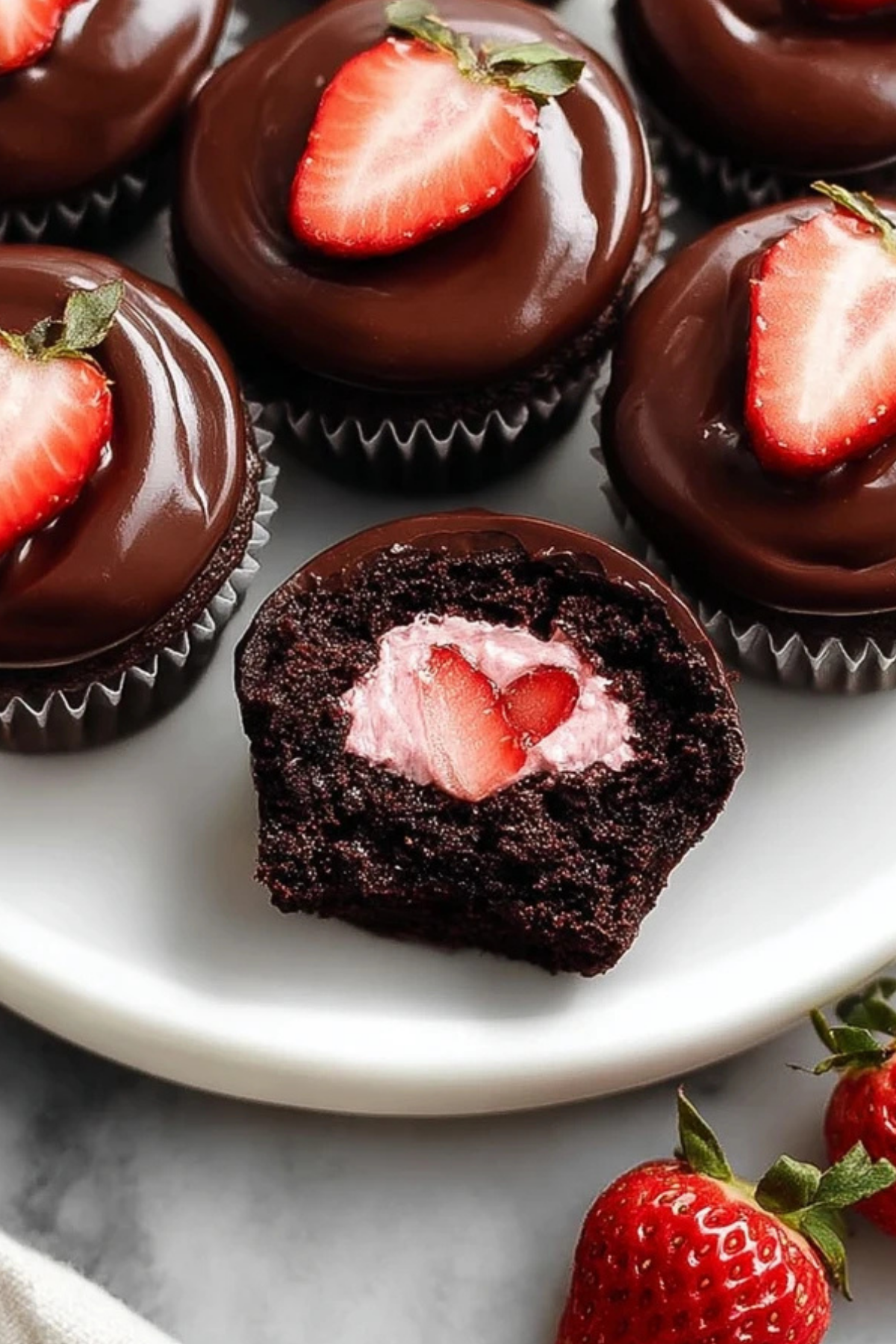 Chocolate Covered Strawberry Cupcakes
