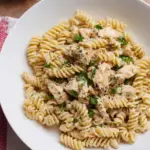 Crockpot Garlic Parmesan Chicken Pasta
