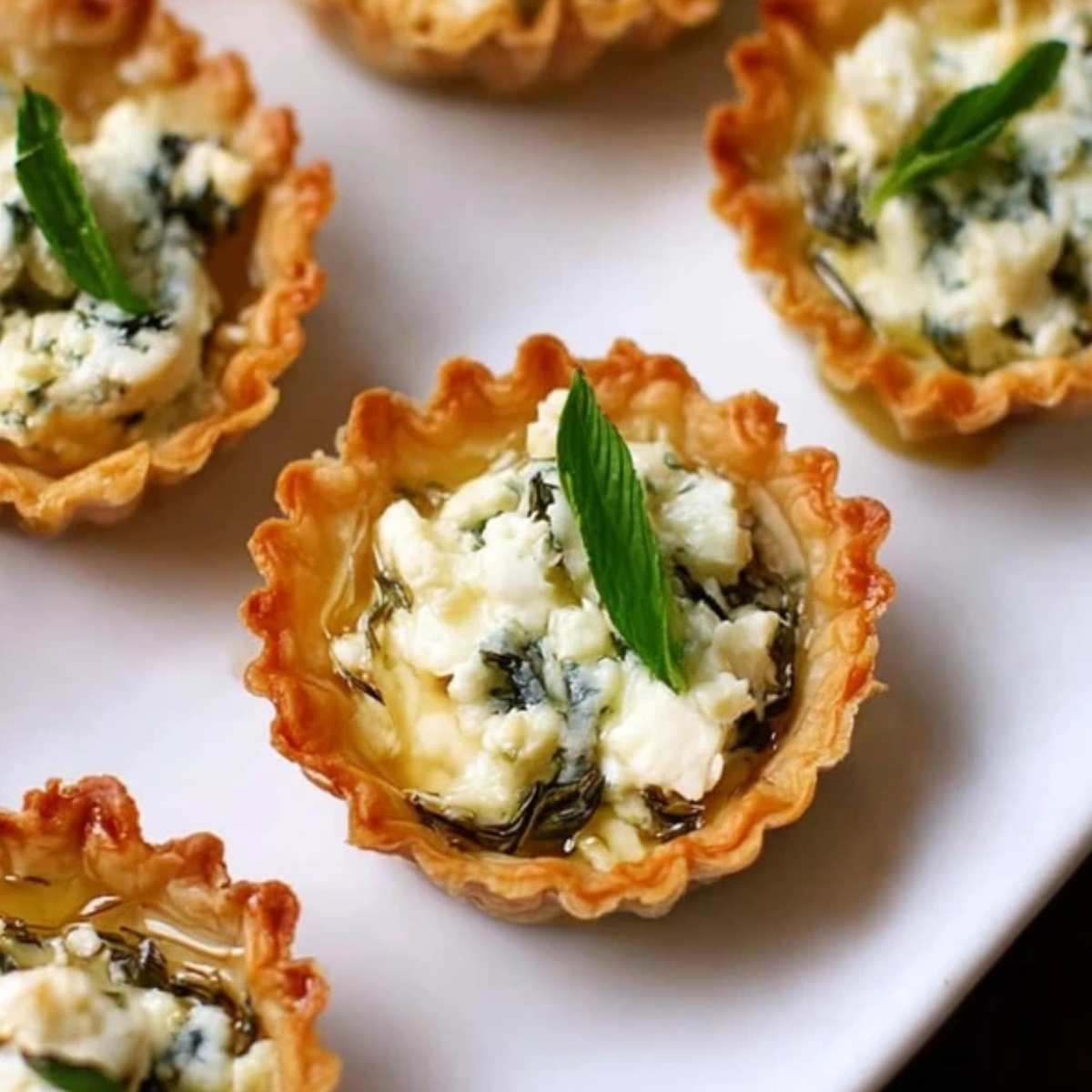 Spring Herb Tartlets with Honey and Goat Cheese