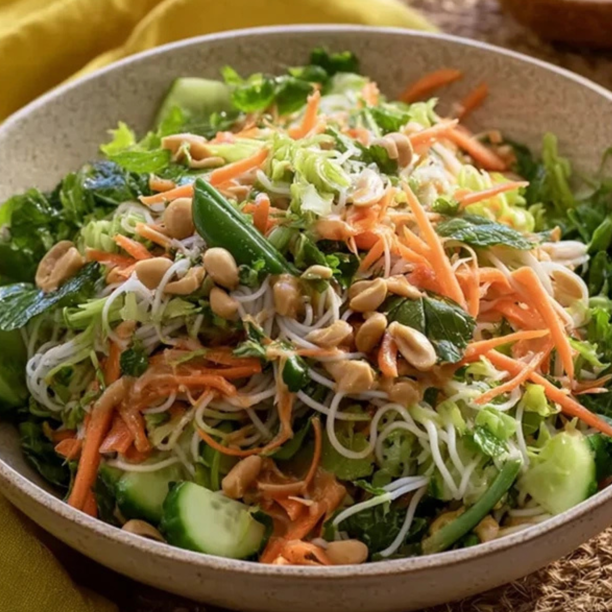 Spring Roll Salad with Peanut Dressing