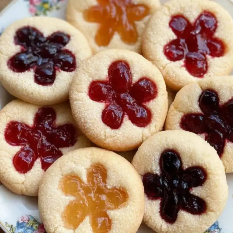 Flower Jam Thumbprint Cookies
