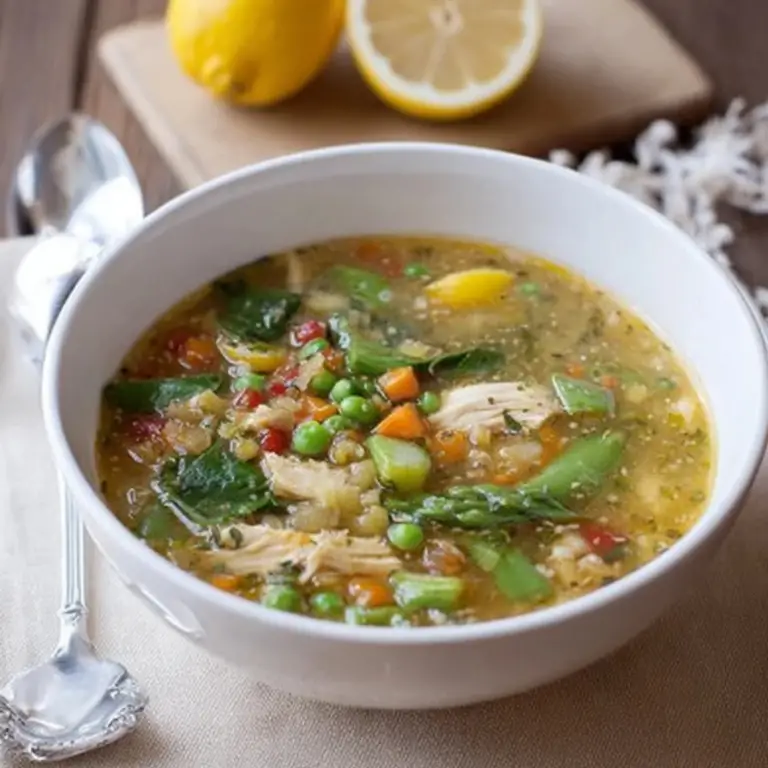 Lemony Chicken Soup with Spring Veggies