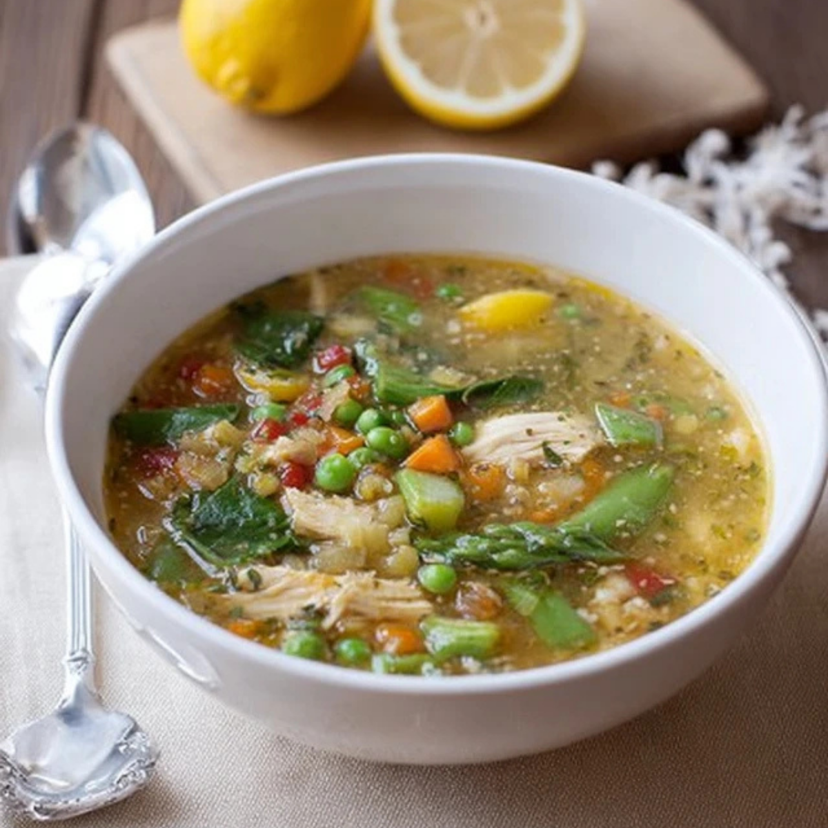Lemony Chicken Soup with Spring Veggies