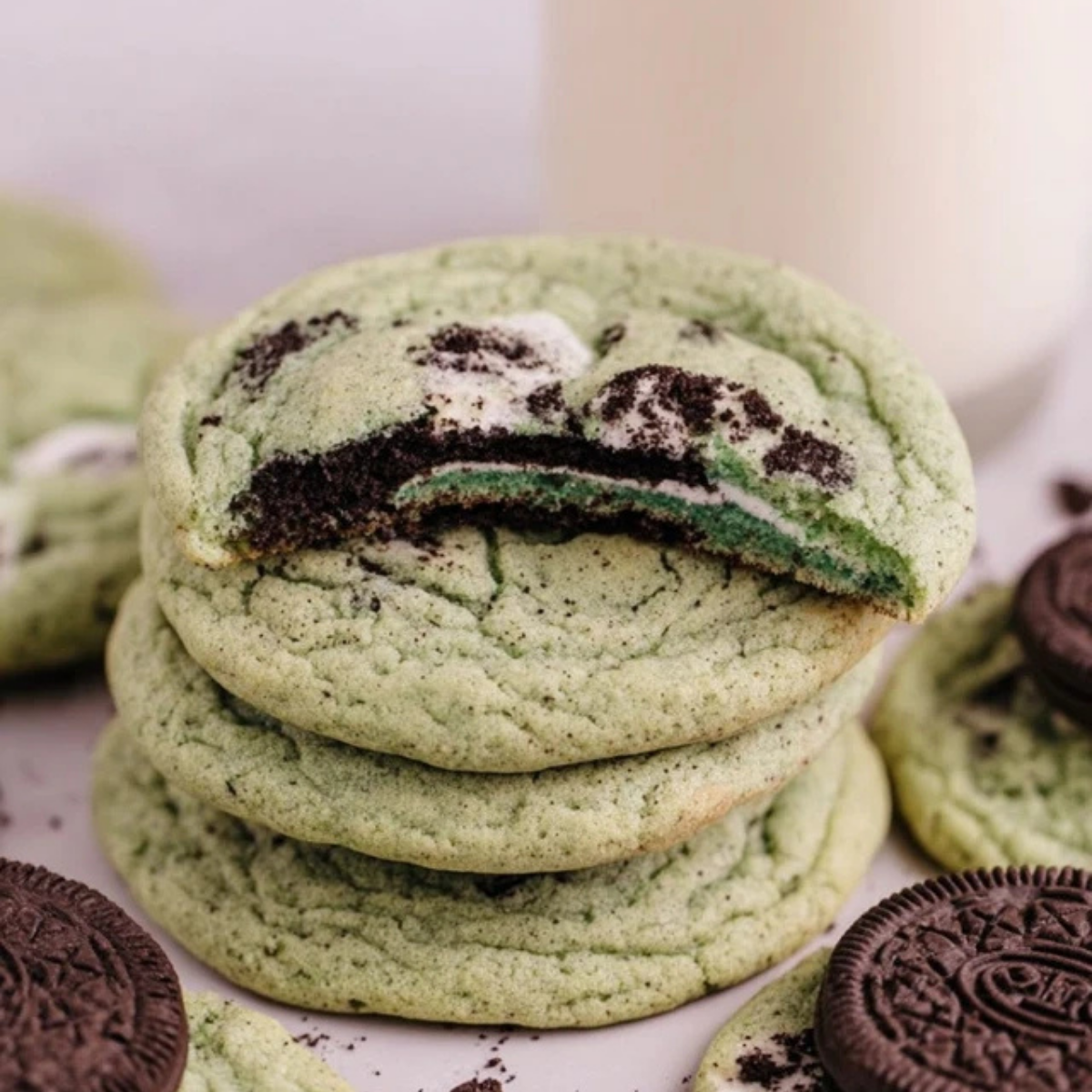 Mint Oreo Pudding Cookies