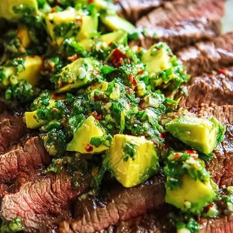 Skirt Steak with Avocado Chimichurri
