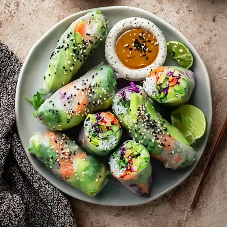Vegan Rice Paper Rolls with Spicy Peanut Sauce (3)